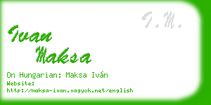 ivan maksa business card